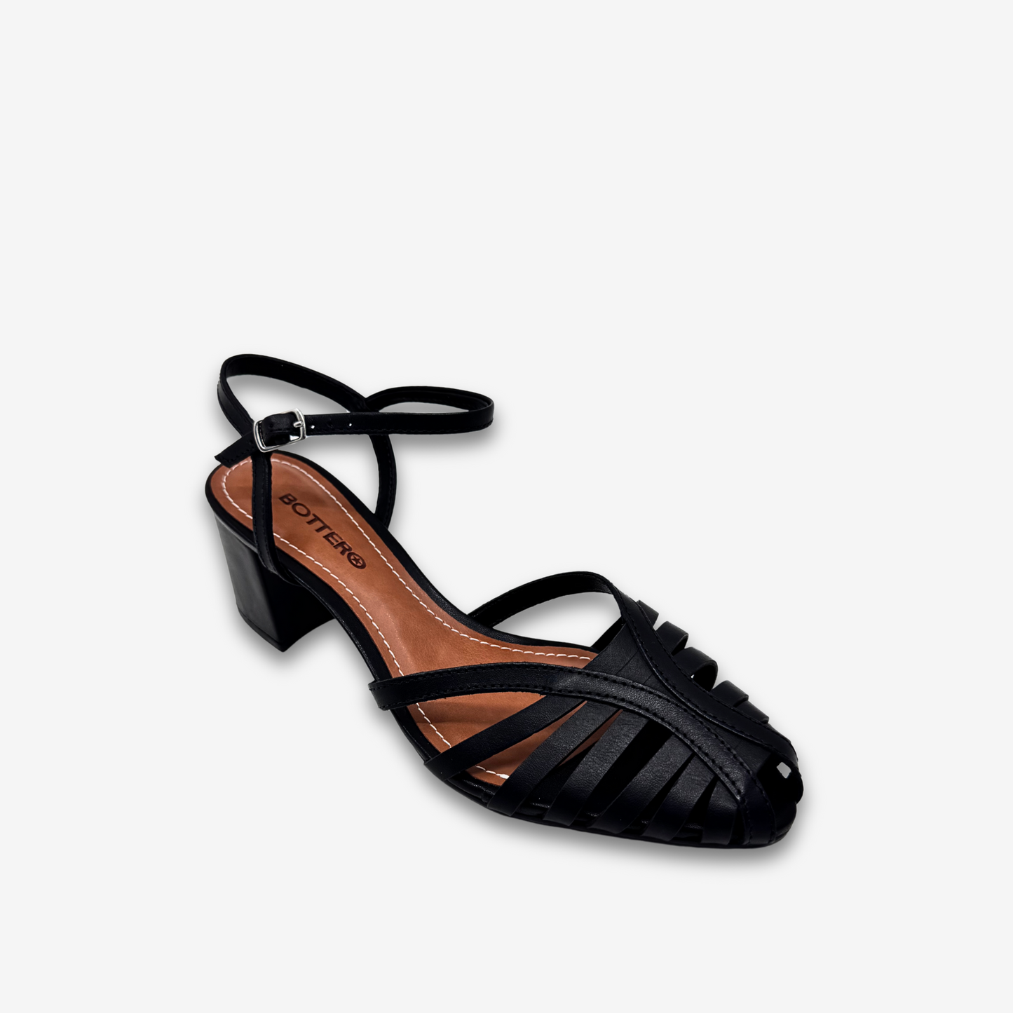 حذاء بوتيرو برازيلي من الجلد الطبيعي بكعب منخفض