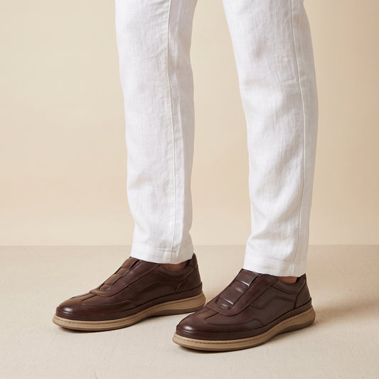 COMCERO MEN LEATHER SNEAKERS