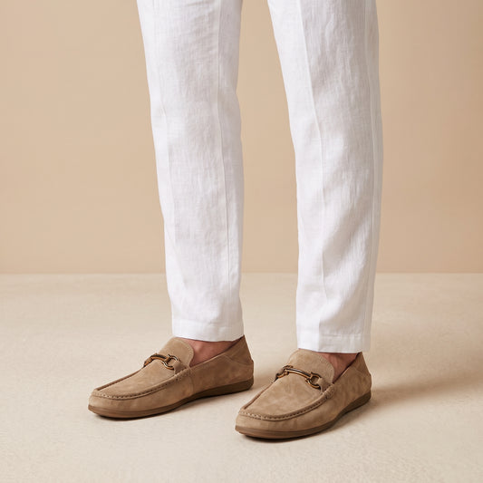 COMCERO MEN LEATHER FLAT SHOES