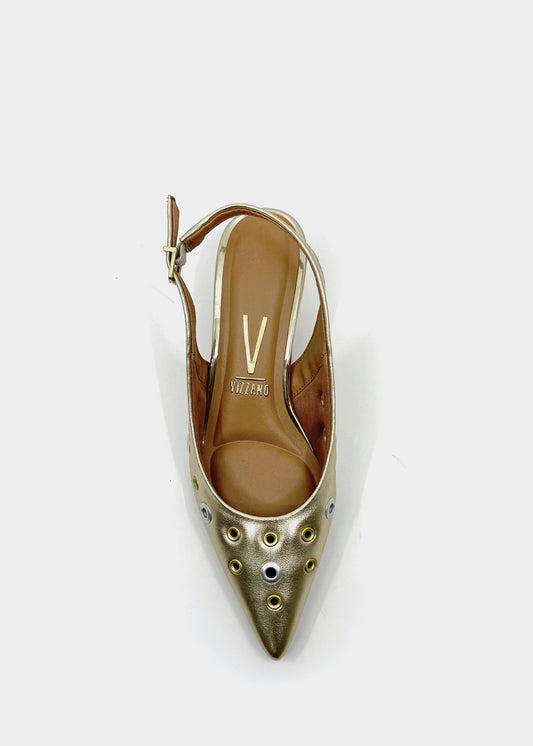 حذاء فيزانو نسائي مفتوح من الخلف بمقدمة مدببة