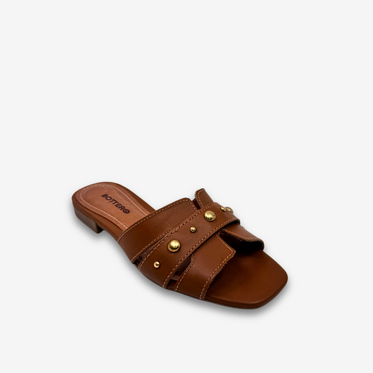 BOTTARO LADIES FLAT SLIPPERS LEATHER