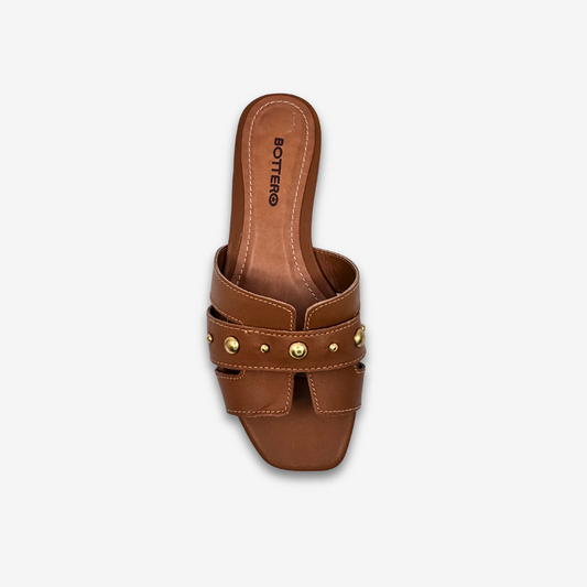 BOTTARO LADIES FLAT SLIPPERS LEATHER