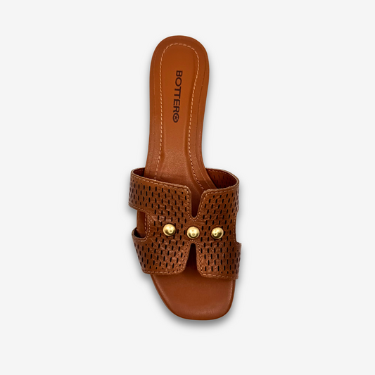 BOTTARO LADIES LOW HEELS SLIPPERS LEATHER