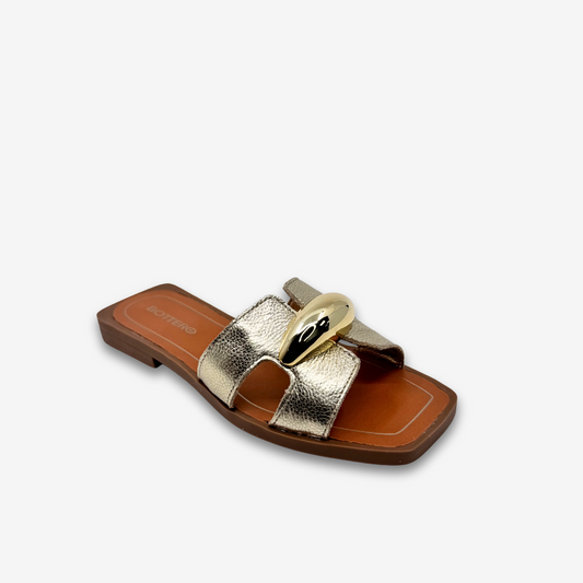 BOTTARO LADIES FLAT SLIPPERS LEATHER