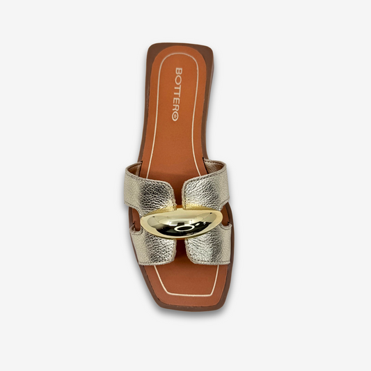 BOTTARO LADIES FLAT SLIPPERS LEATHER