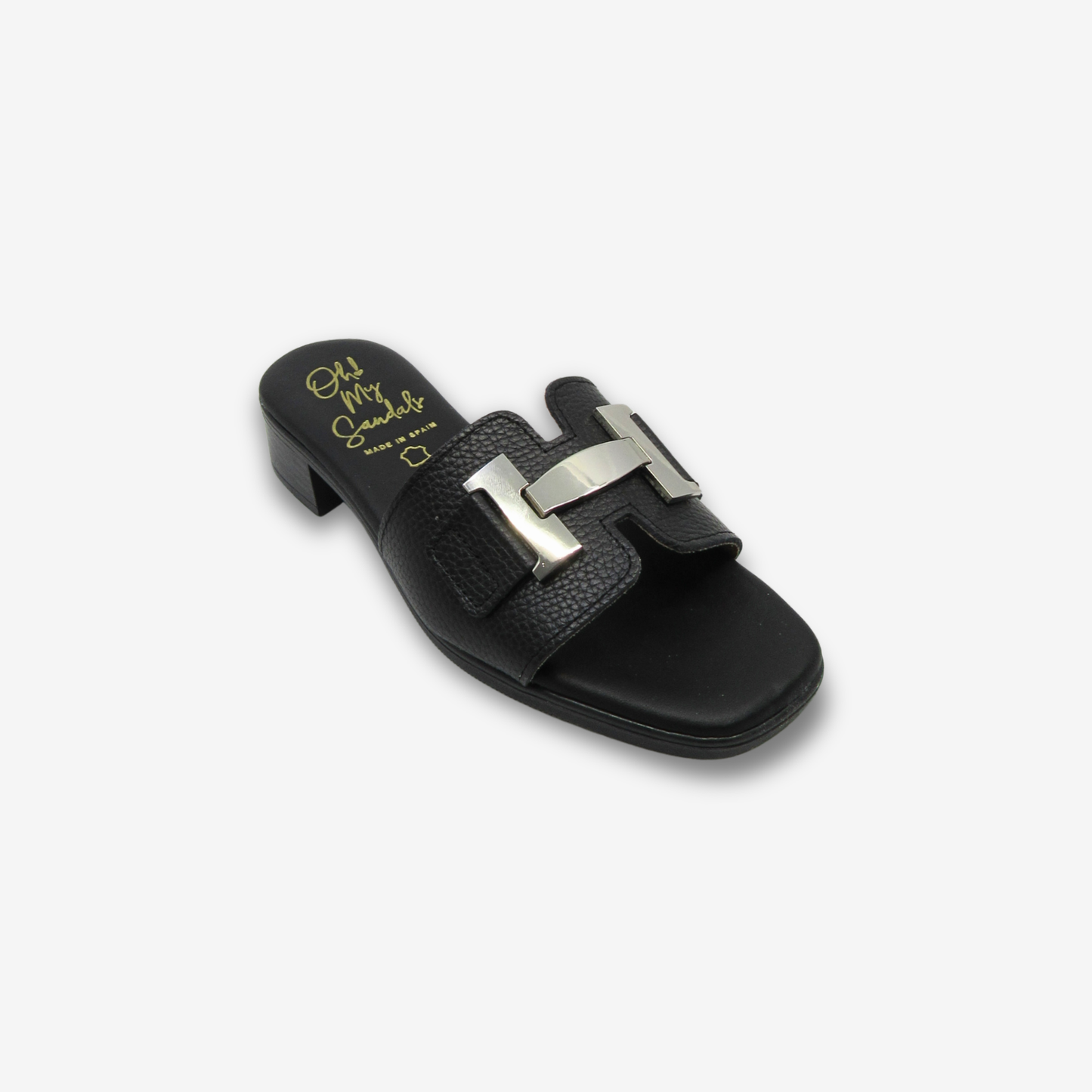 OH MY SANDAL نسائي من الجلد بكعب منخفض