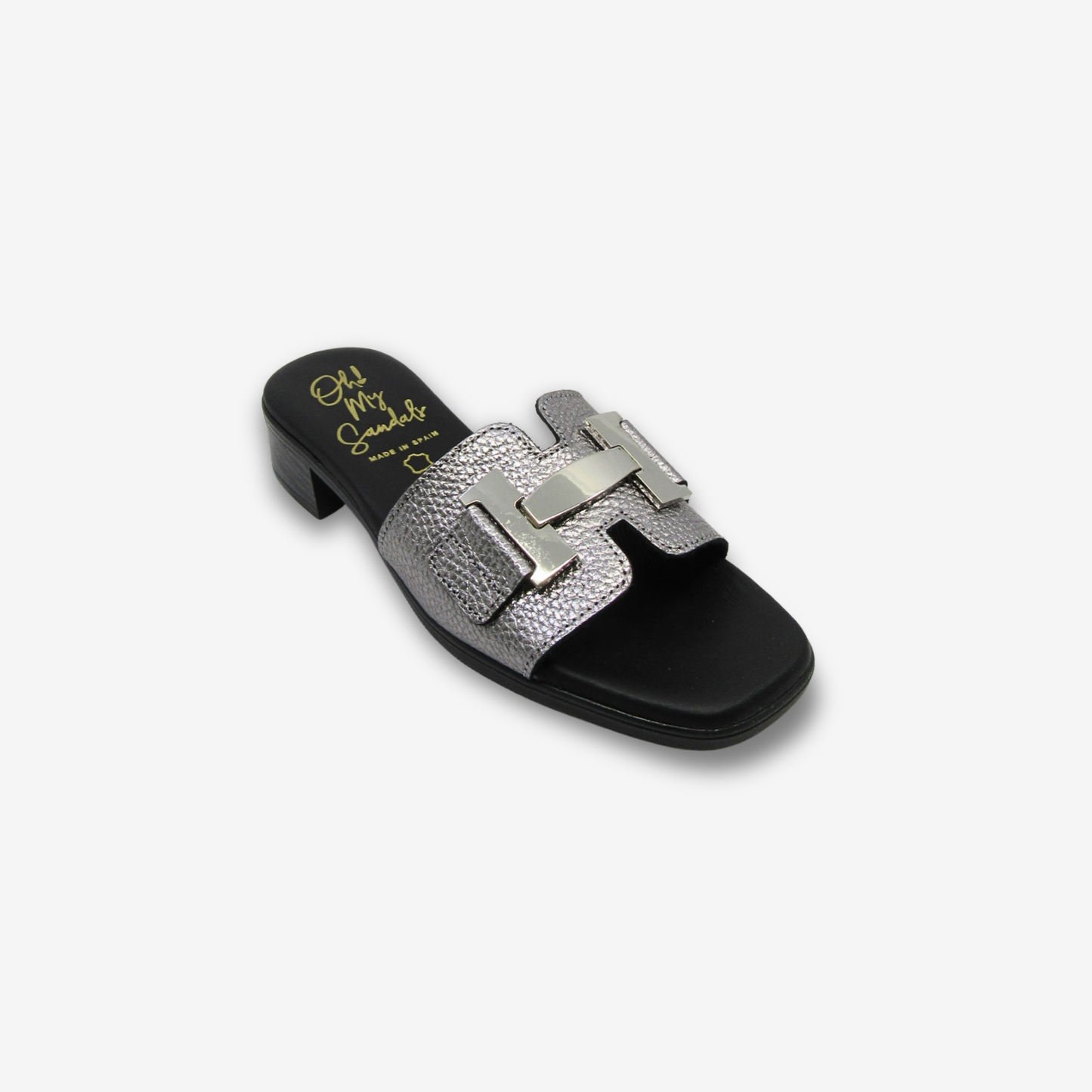 OH MY SANDAL نسائي من الجلد بكعب منخفض
