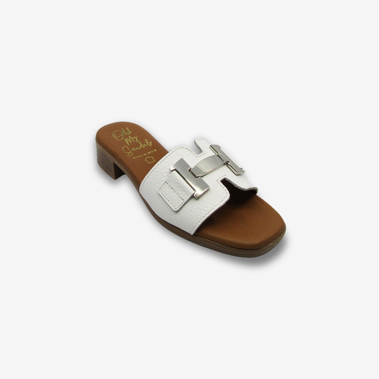 OH MY SANDAL نسائي من الجلد بكعب منخفض