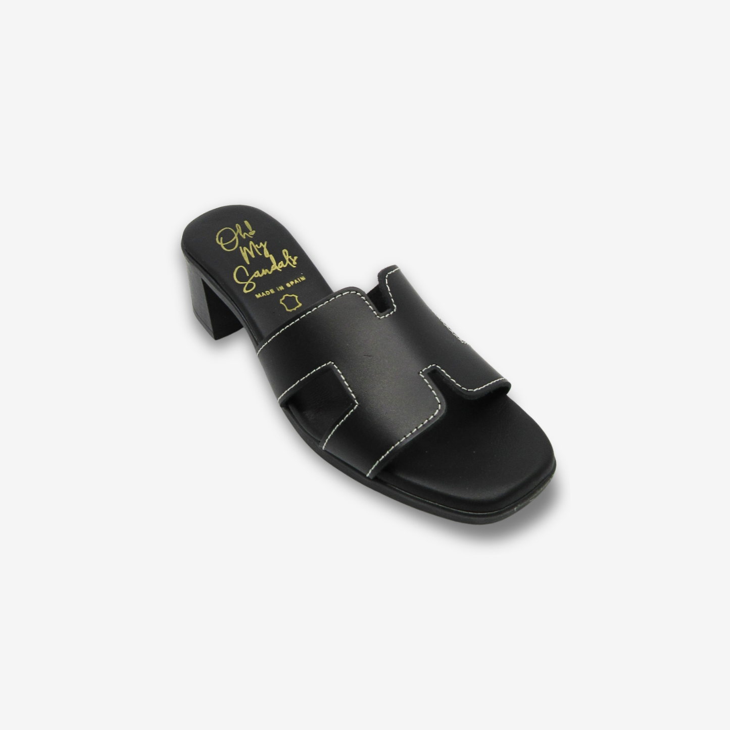 OH MY SANDAL نعال نسائي جلدي بكعب متوسط