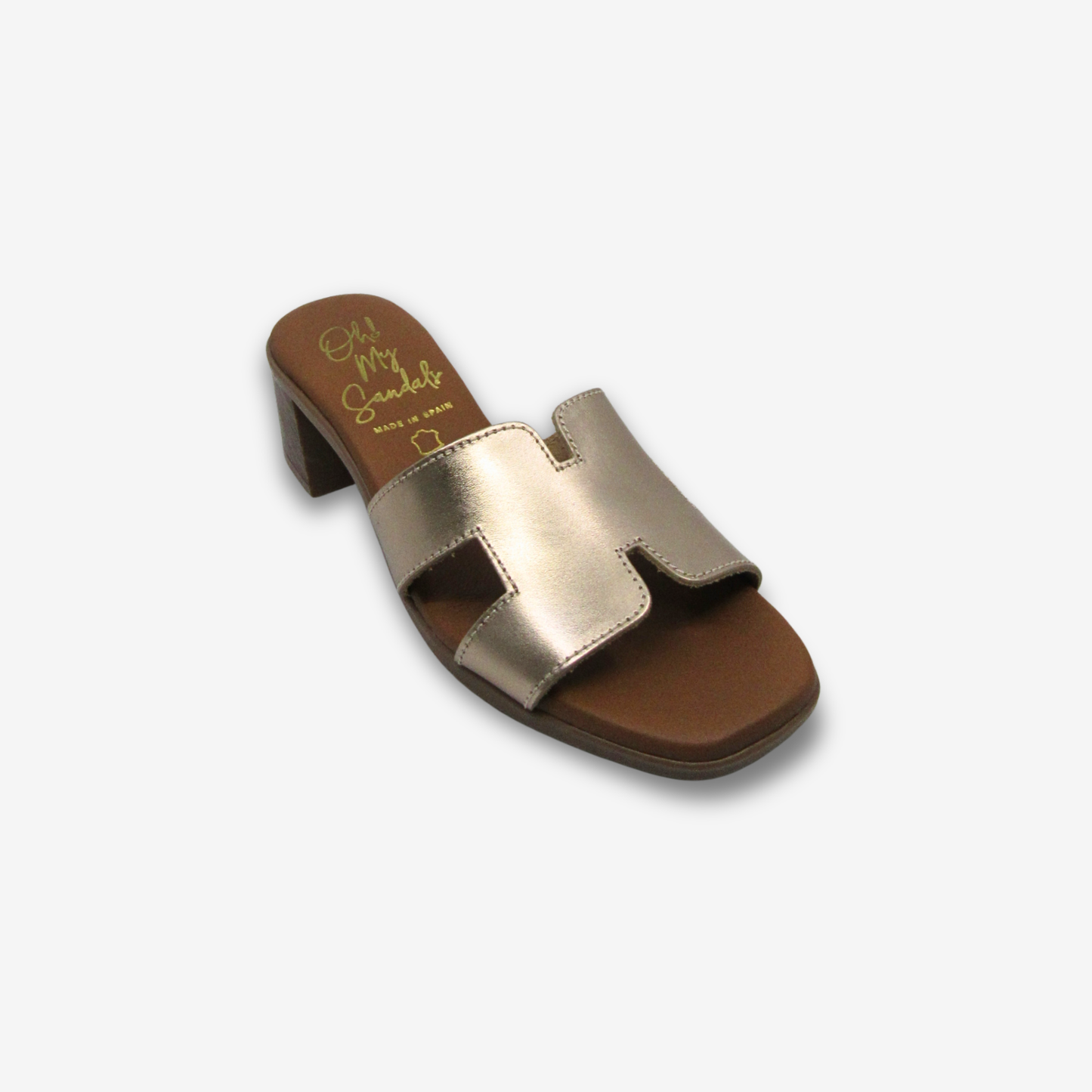 OH MY SANDAL نعال نسائي جلدي بكعب متوسط