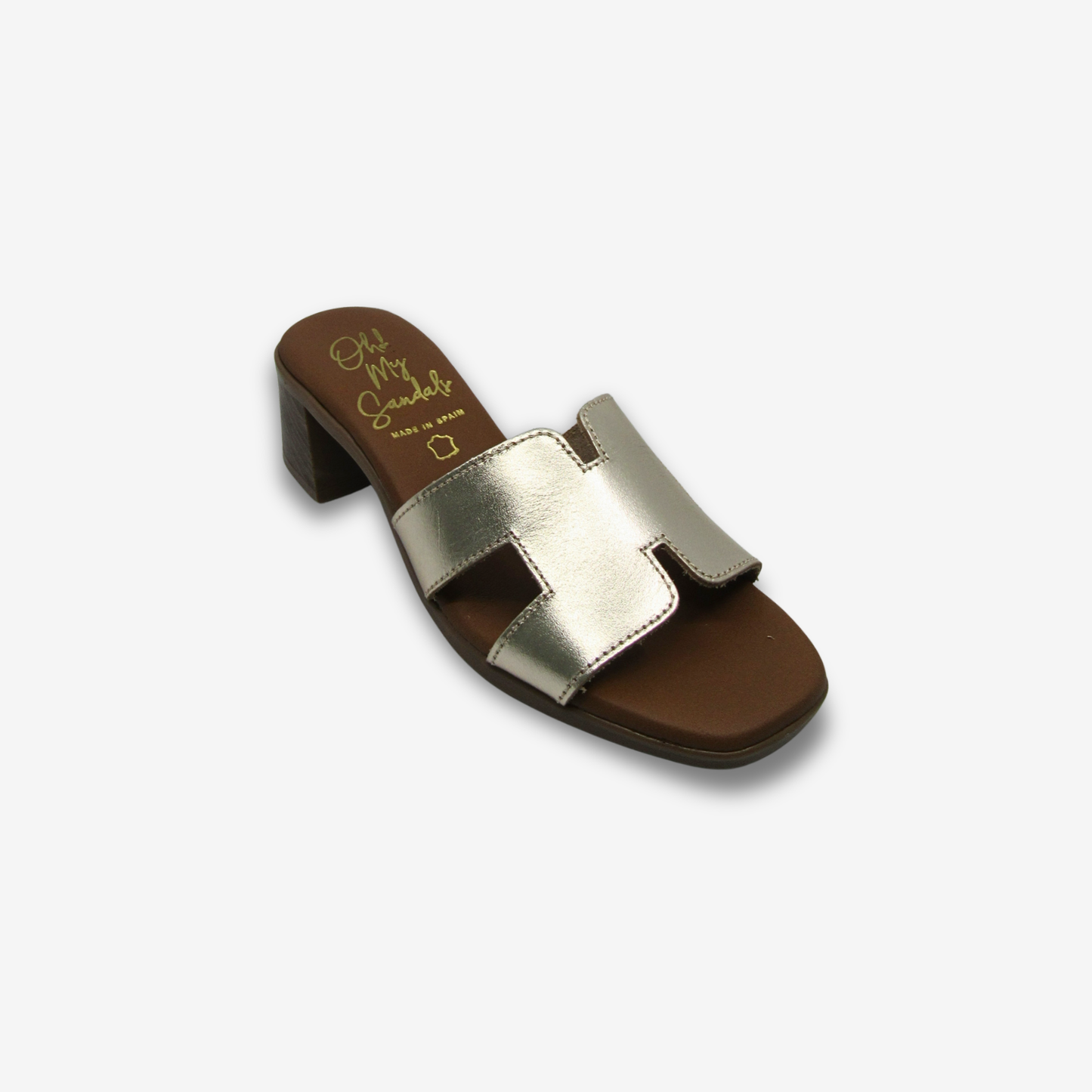 OH MY SANDAL نعال نسائي جلدي بكعب متوسط