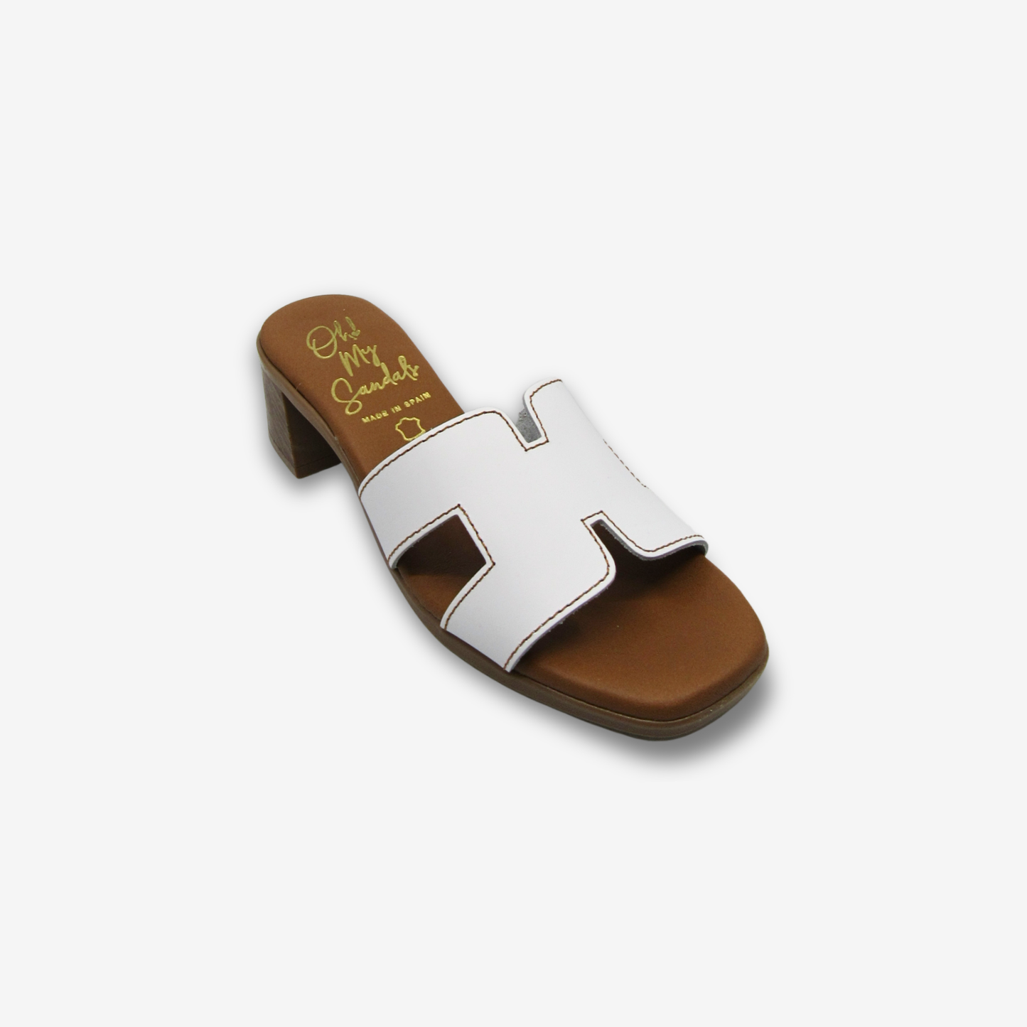 OH MY SANDAL نعال نسائي جلدي بكعب متوسط