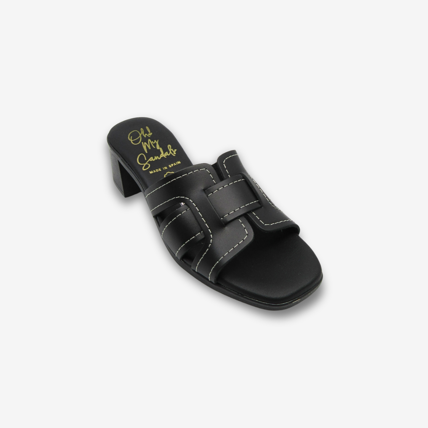 OH MY SANDAL نعال نسائي جلدي بكعب متوسط