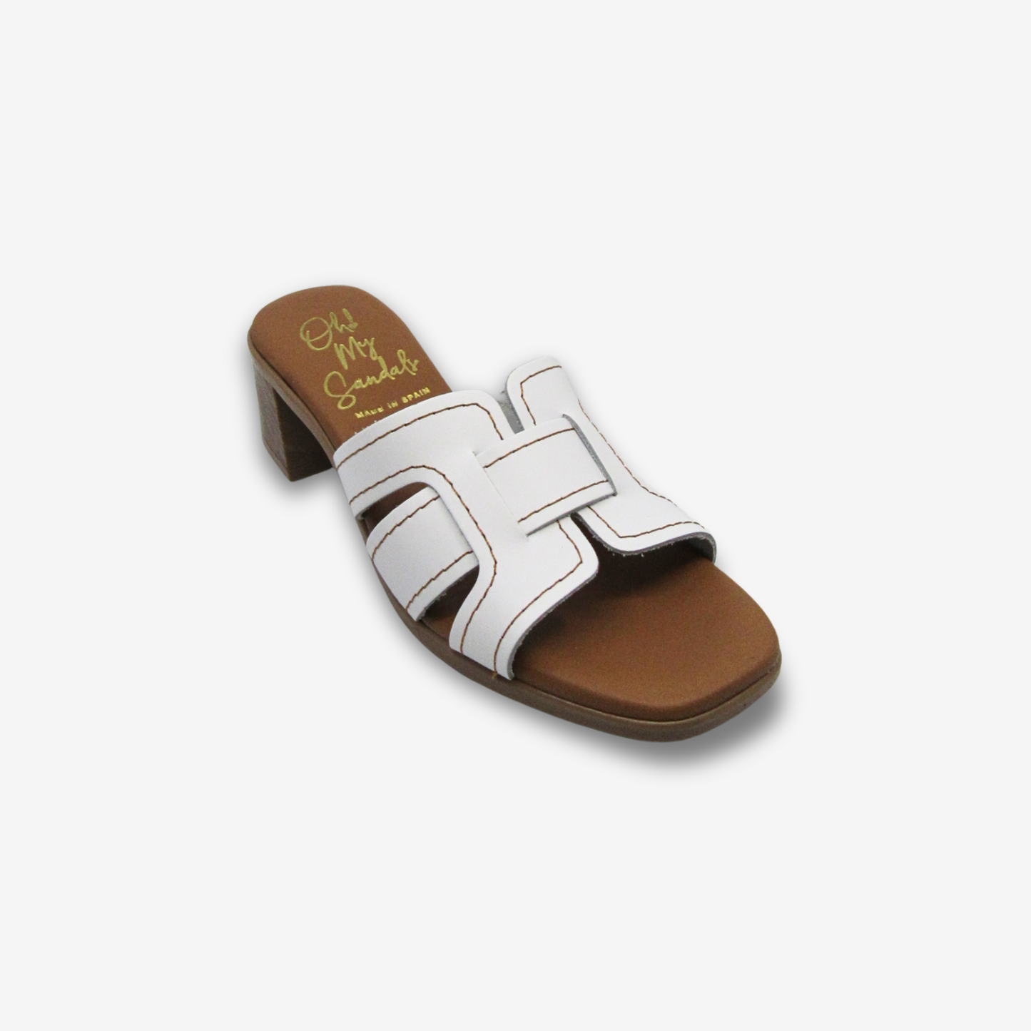 OH MY SANDAL نعال نسائي جلدي بكعب متوسط