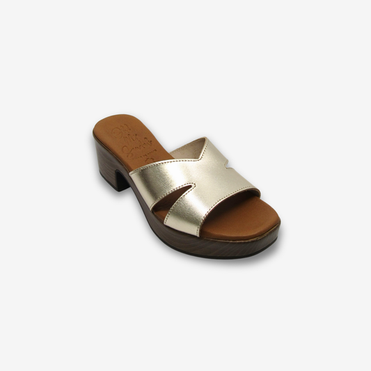 OH MY SANDAL نعال نسائي جلدي بكعب متوسط