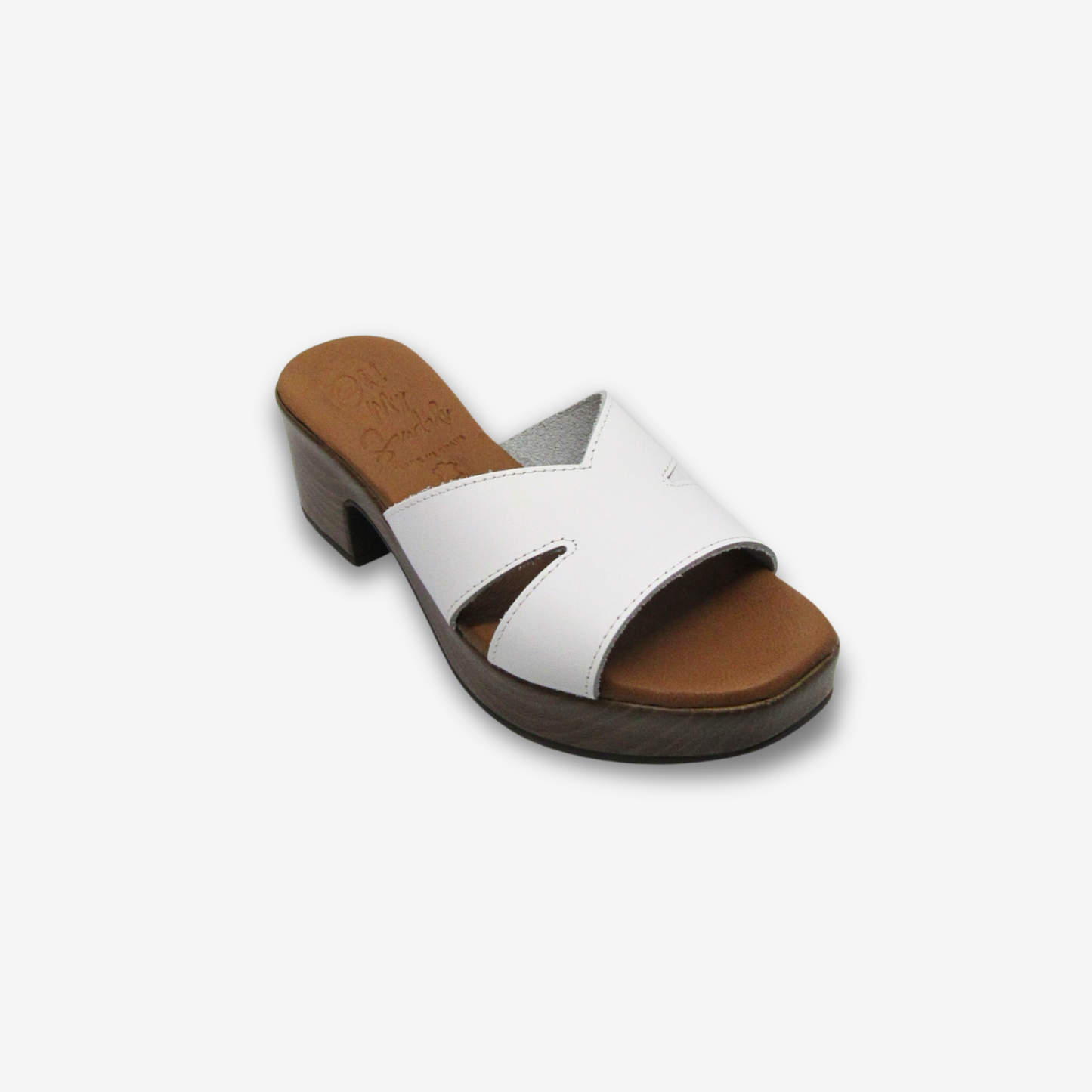 OH MY SANDAL نعال نسائي جلدي بكعب متوسط