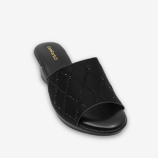 حذاء نسائي مريح بكعب متوسط الارتفاع