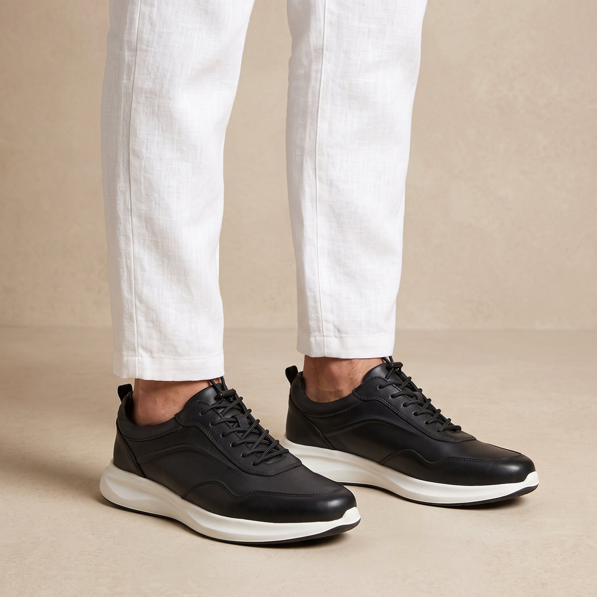 COMCERO MEN LEATHER SNEAKERS