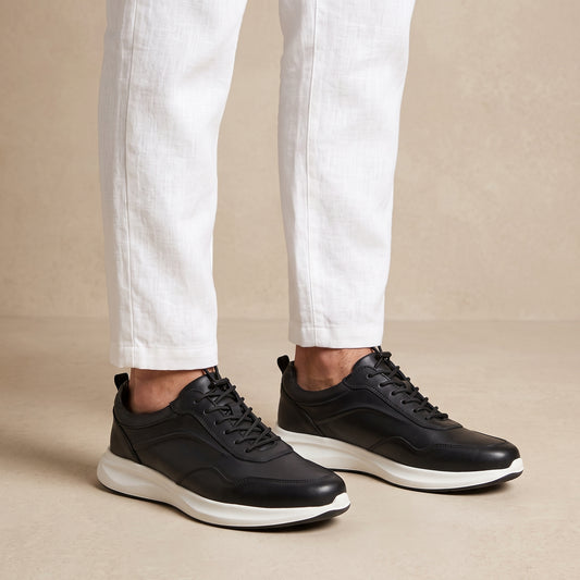 COMCERO MEN LEATHER SNEAKERS