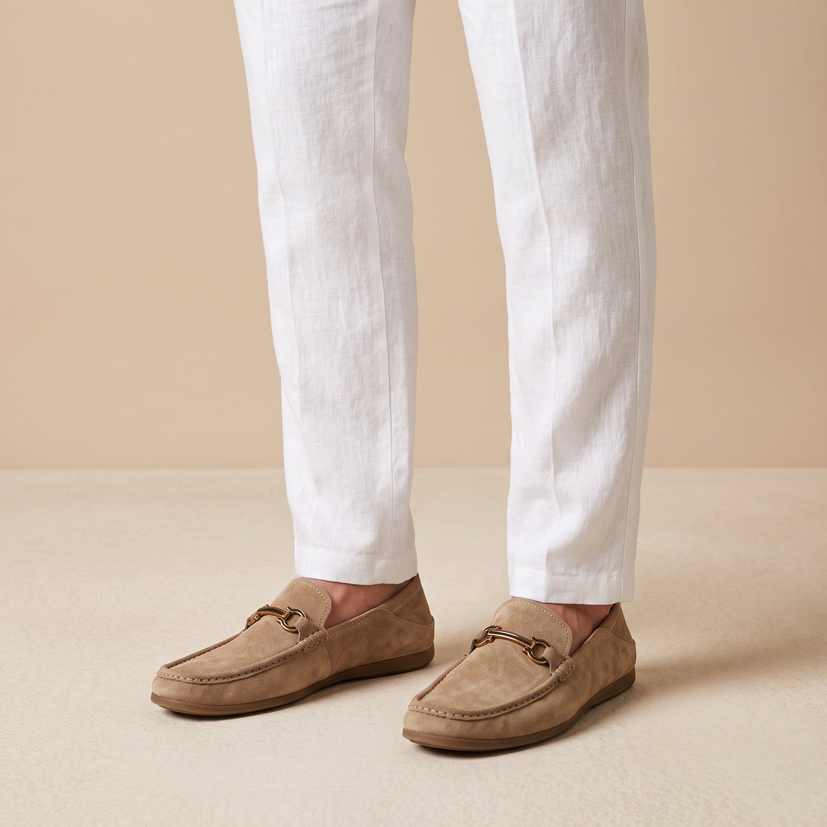 COMCERO MEN LEATHER FLAT SHOES
