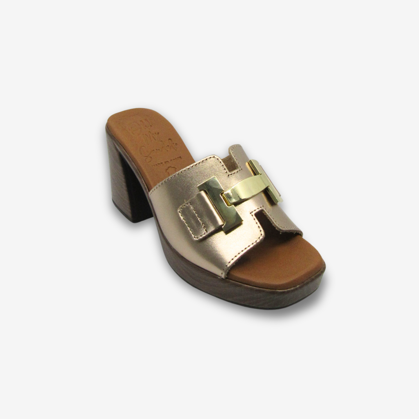 OH MY SANDAL نعال نسائي جلدي بكعب متوسط