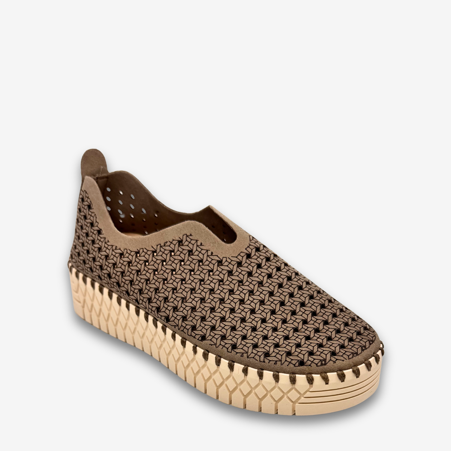 Brown slip-on shoe with textured sole Comforto Shoes